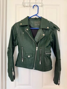 Blank NYC Forest Green Leather Moto Jacket